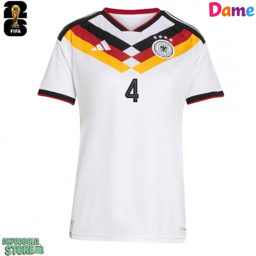 Tyskland Jonathan Tah #4 Replika Hjemmebanetrøje Dame VM 2026 Kortærmet